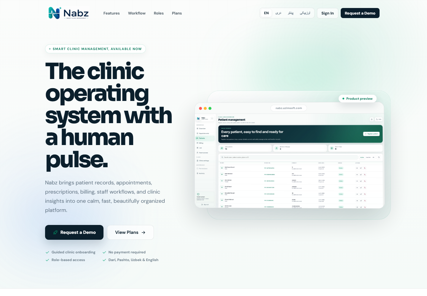 Nabz clinic management website
