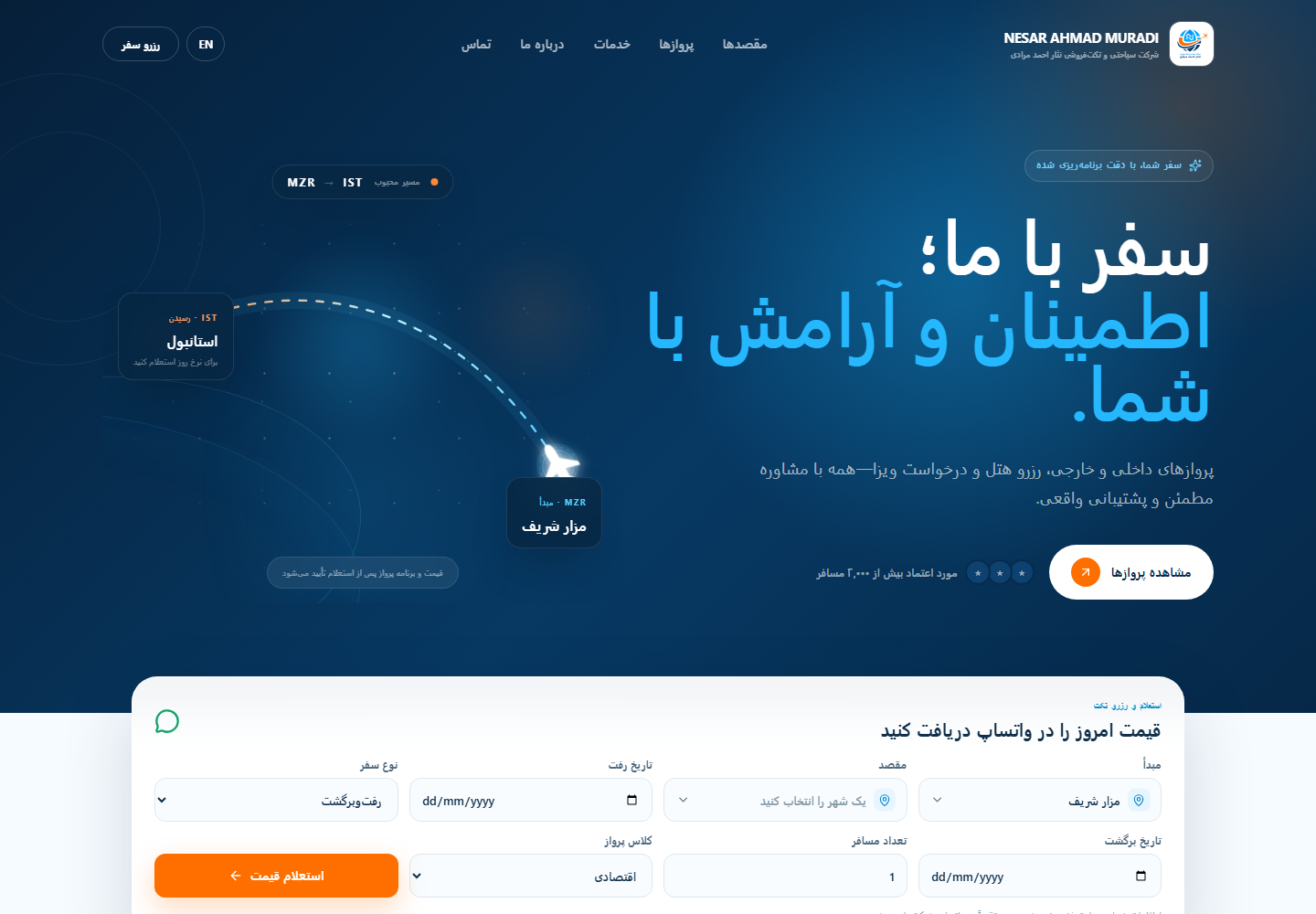 Travel website project preview